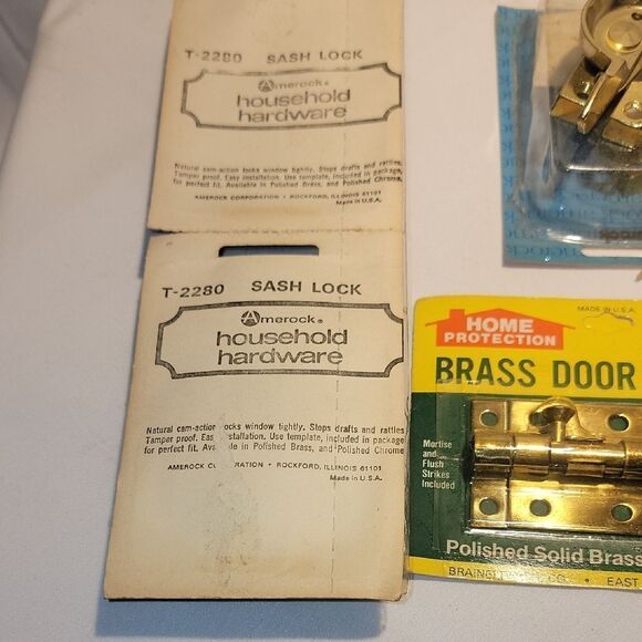 Home Protection Brass Door Bolt Set - Picture 2 of 5